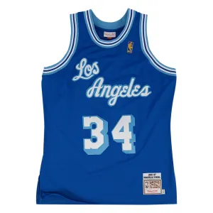 Los Angeles Lakers #34 Shaquille O??Neal Mitchell & Ness Light Blue Swingman Jersey