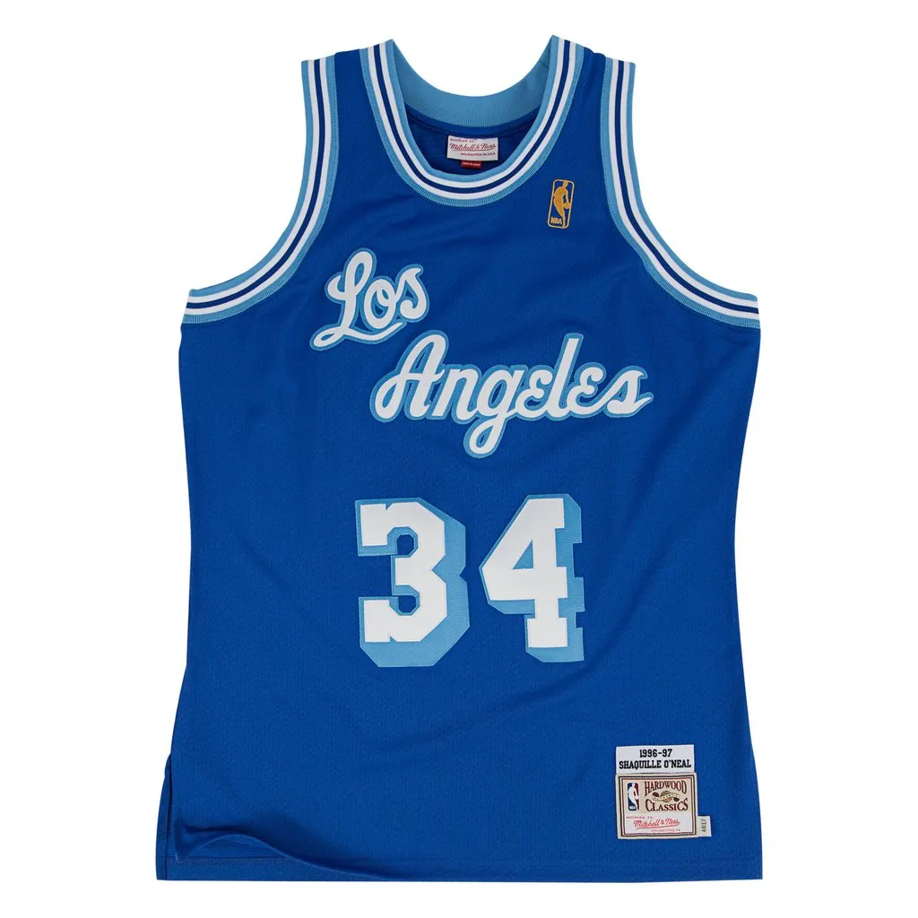 Los Angeles Lakers #34 Shaquille O??Neal Mitchell & Ness Light Blue Swingman Jersey