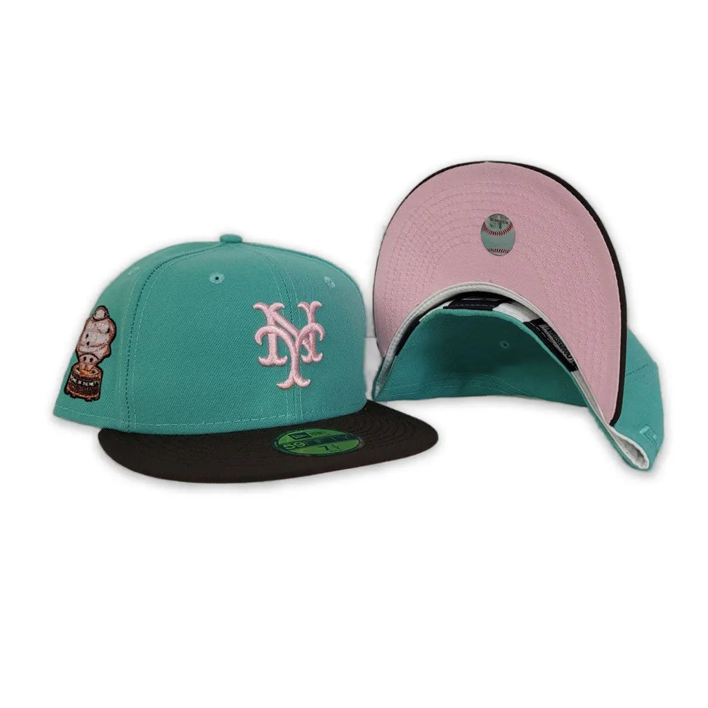 Mint Green New York Mets Brown Visor Pink Bottom 1964 All Star Game Side Patch New Era 59Fifty Fitted