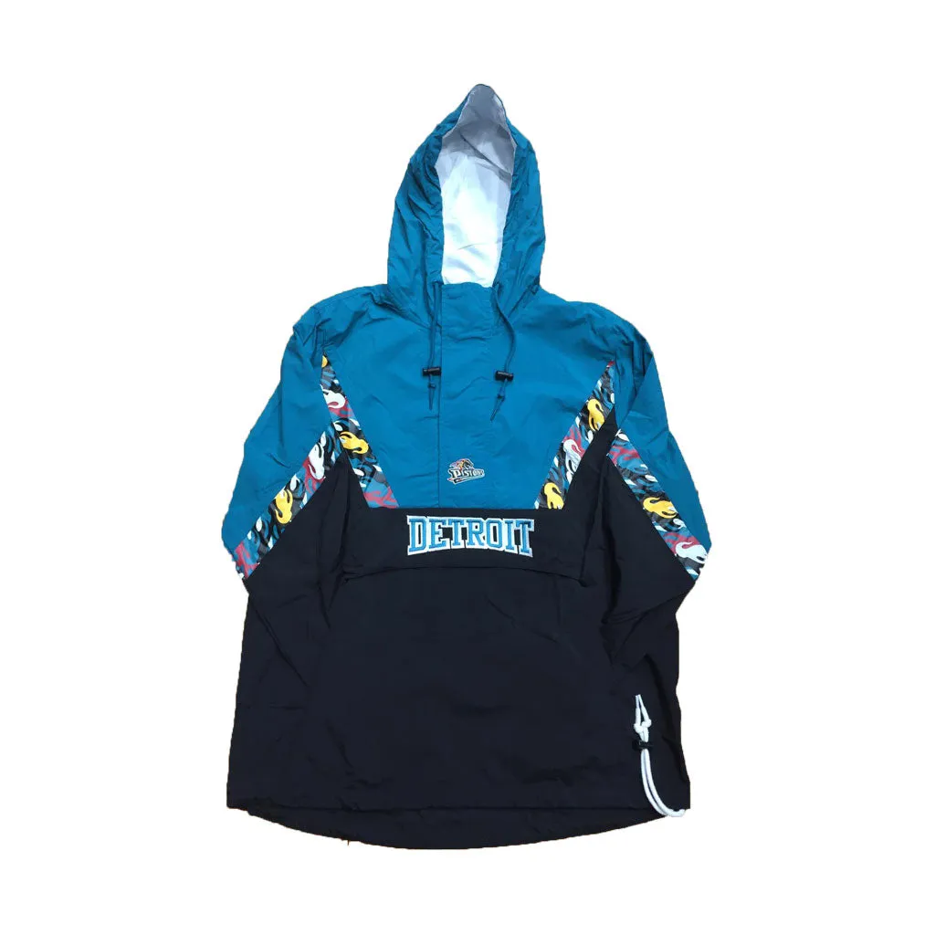 Mitchell & Ness Half Zip Anorak NBA Black Detroit Pistons Windbeaker Jacket