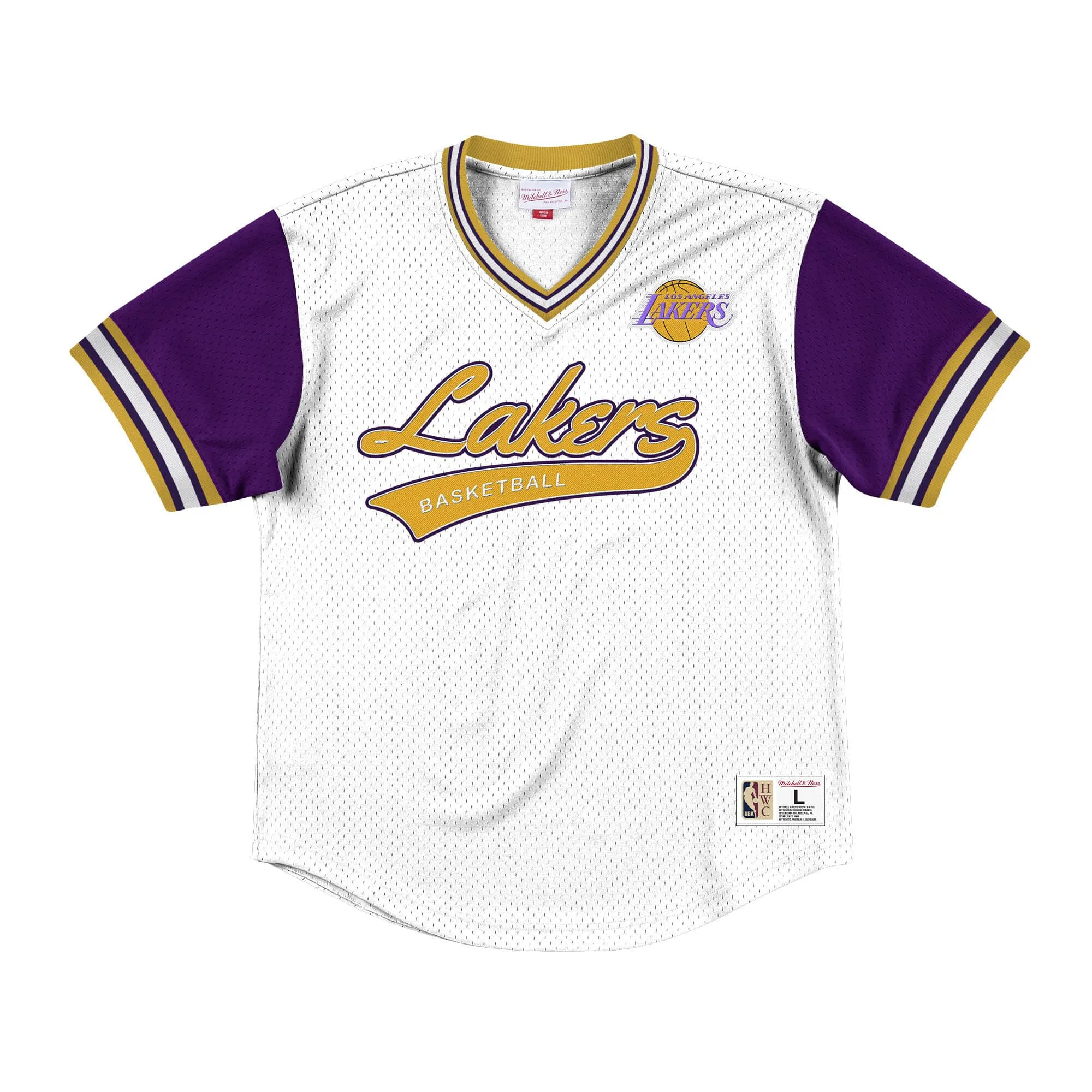 Mitchell & Ness Top Prospect Mesh V-Neck Los Angeles Lakers Jersey