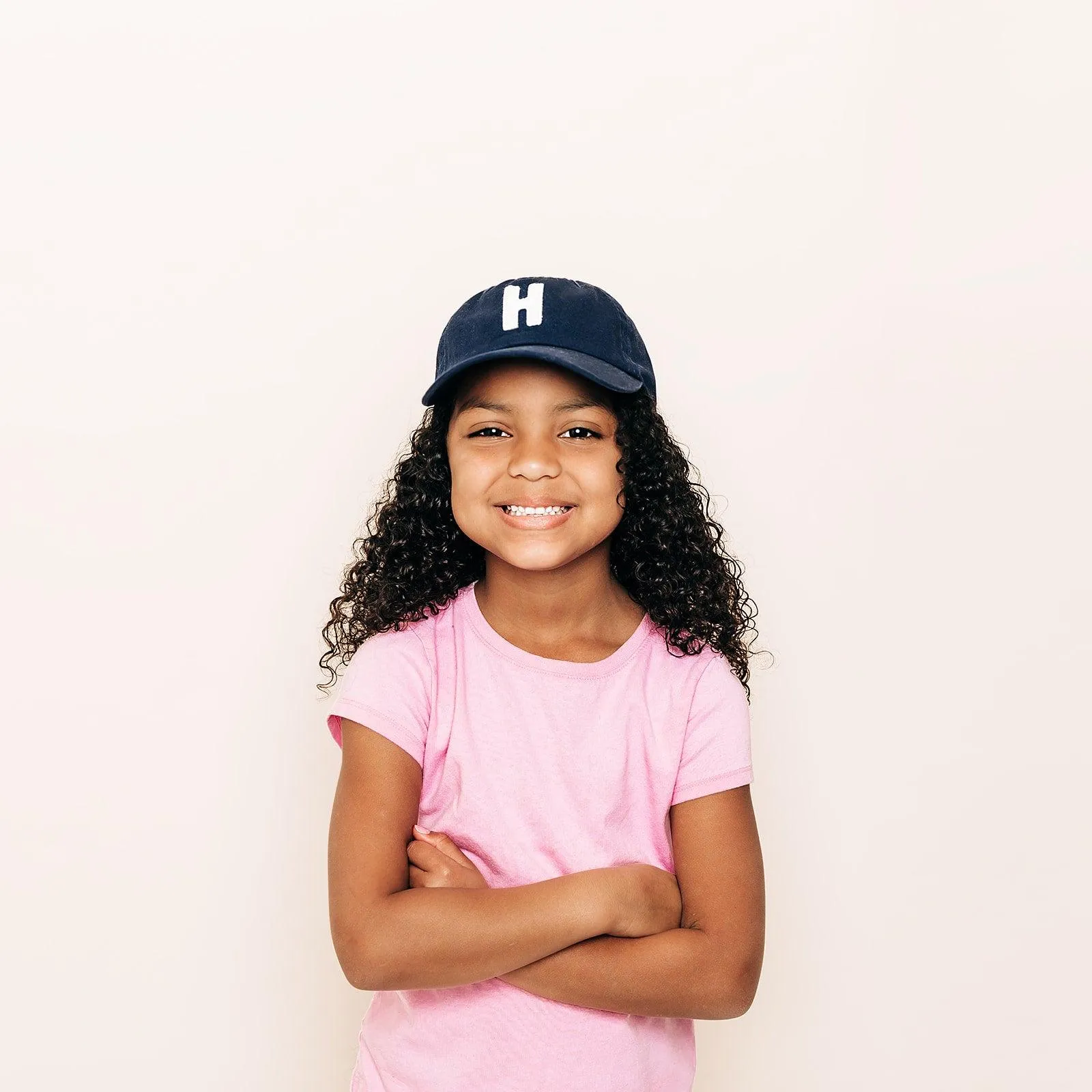 Navy Blue Hat   White Terry Letter