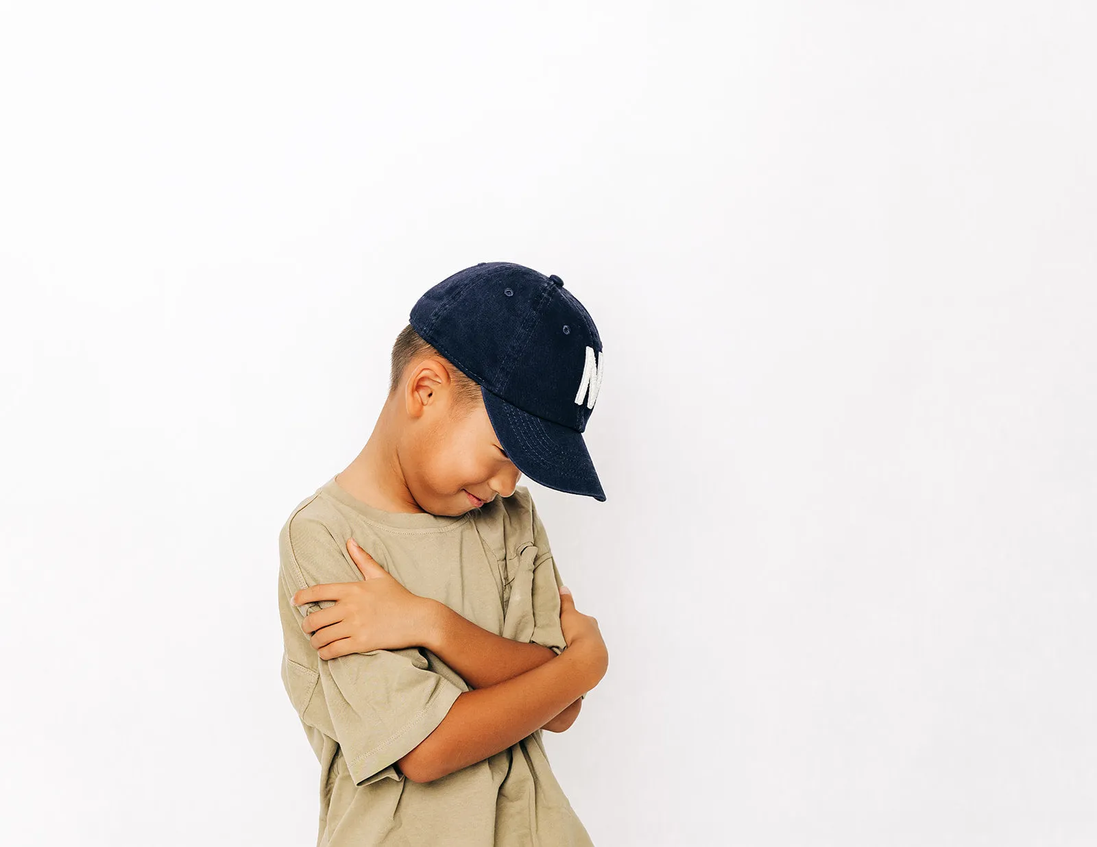 Navy Blue Hat   White Terry Letter