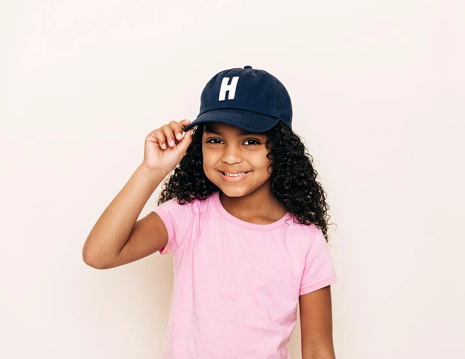 Navy Blue Hat   White Terry Letter