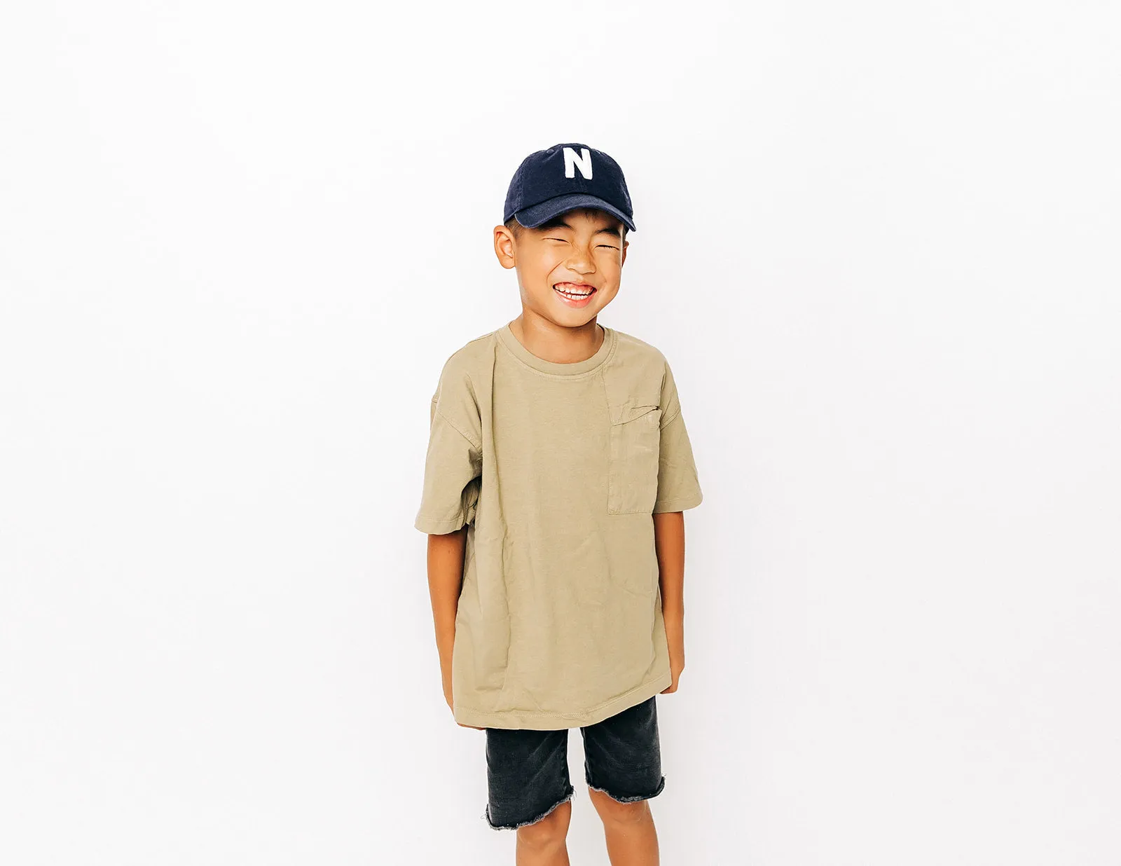 Navy Blue Hat   White Terry Letter