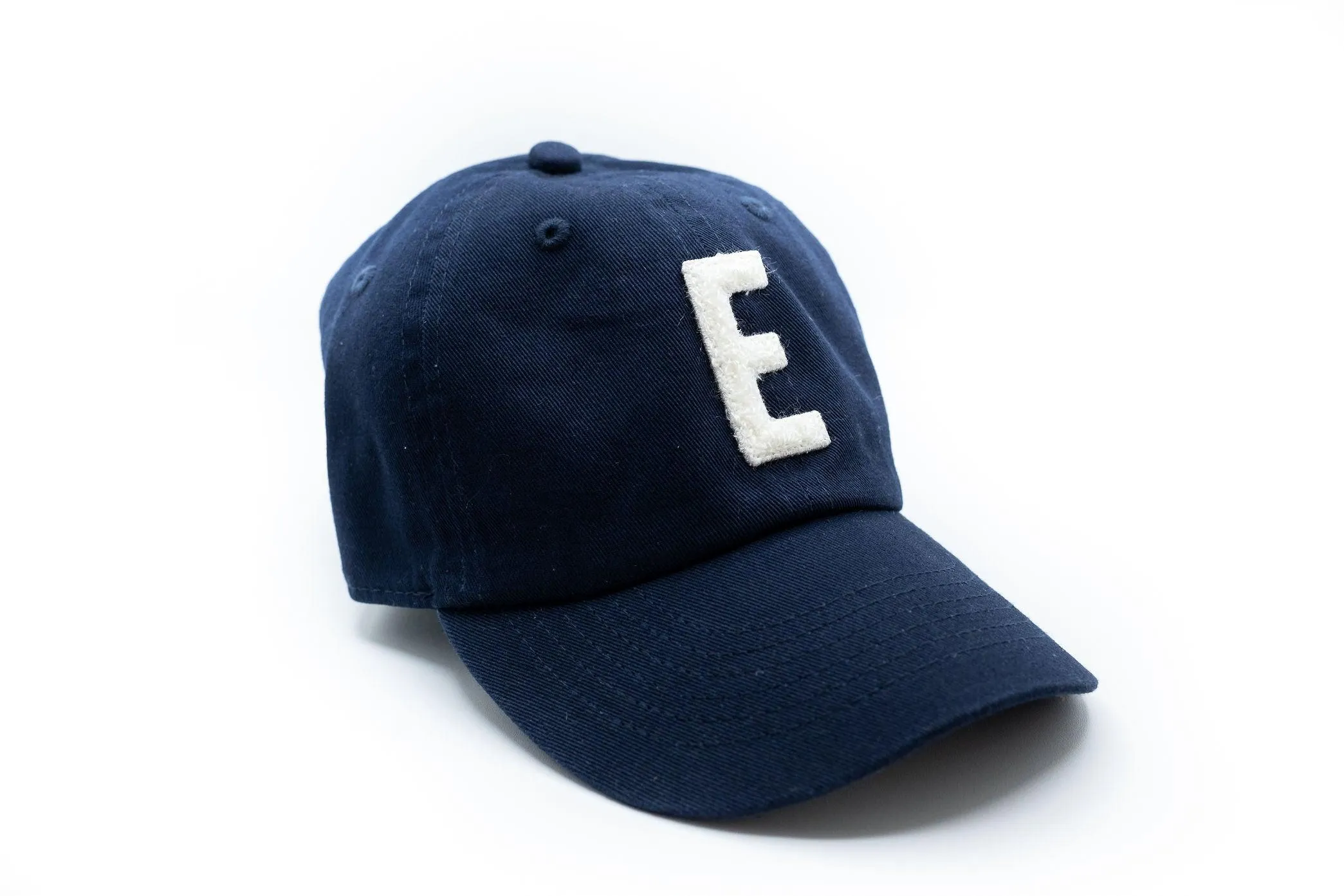 Navy Blue Hat   White Terry Letter