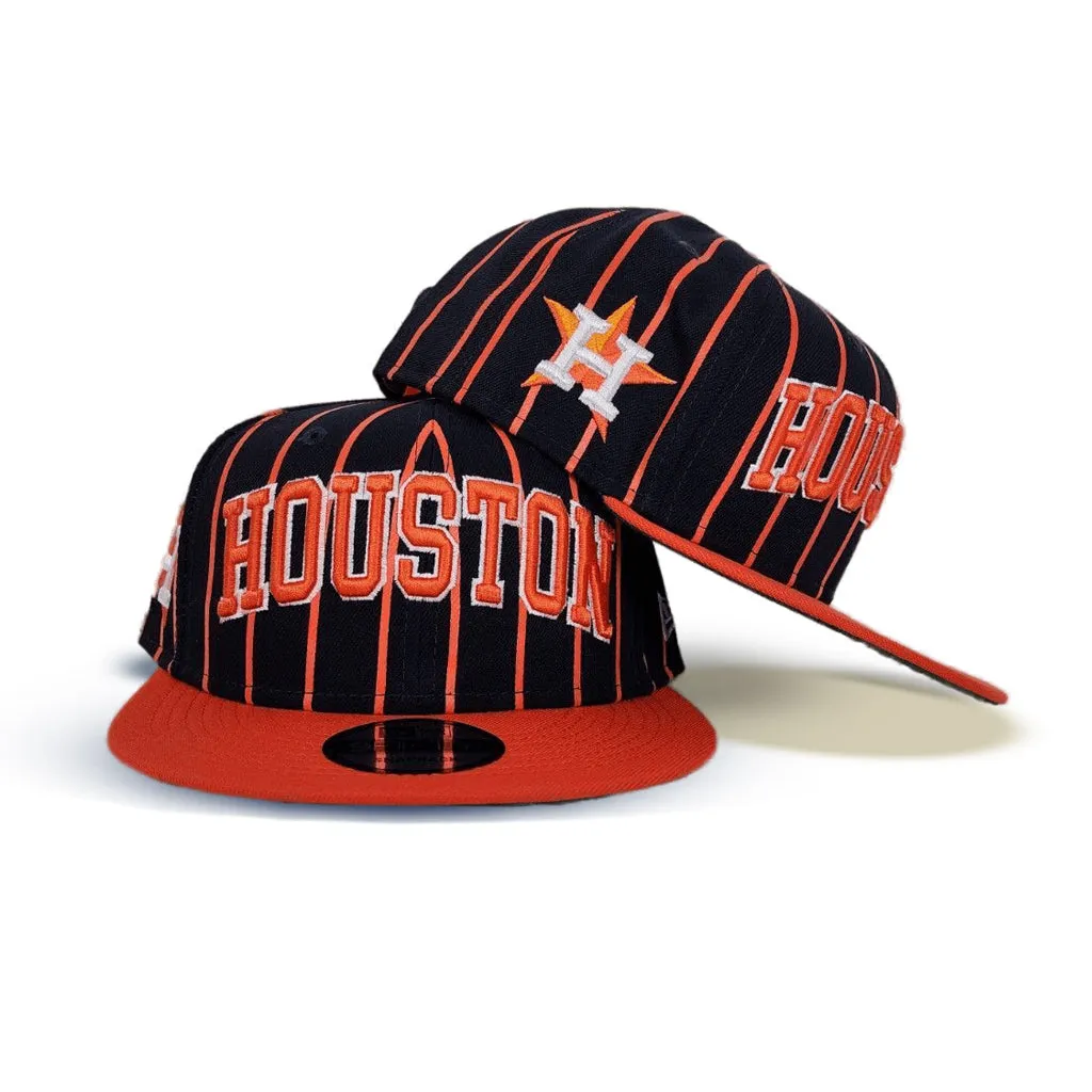 Navy Blue Houston Astros Pinstripe Green Bottom New Era 9Fifty Snapback