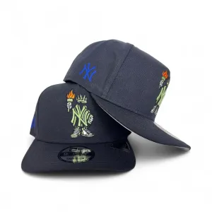 Navy Blue New York Yankees Curved Brim Gray Bottom Cartoon Pack New Era 9Fifty A-Frame Snapback