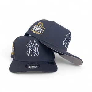 Navy Blue New York Yankees Outline Logo Curved Brim Gray Bottom 2024 World Series Side Patch New Era 9Fifty A-Frame Snapback