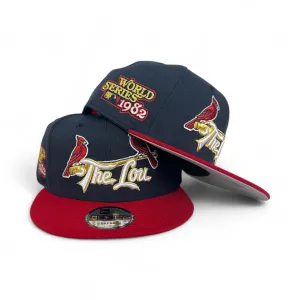 Navy Blue St Louis Cardinals ??The Lou?? Red Visor Gray Bottom 1982 World Series 9Fifty New Era Snapback