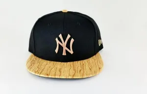 New Era 9Fifty New York Yankee Black Metal Badge Strapback Hat