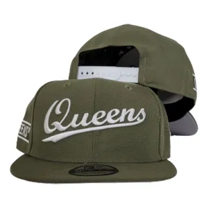NEW ERA 9FIFTY OLIVE GREEN QUEENS SNAPBACK HAT