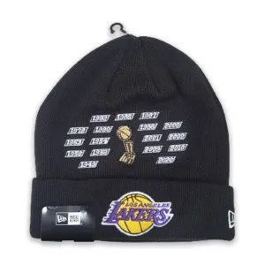 NEW ERA BLACK LOS ANGELES LAKERS 17X NBA FINALS WORLD CHAMPIONS SPORTS KNIT