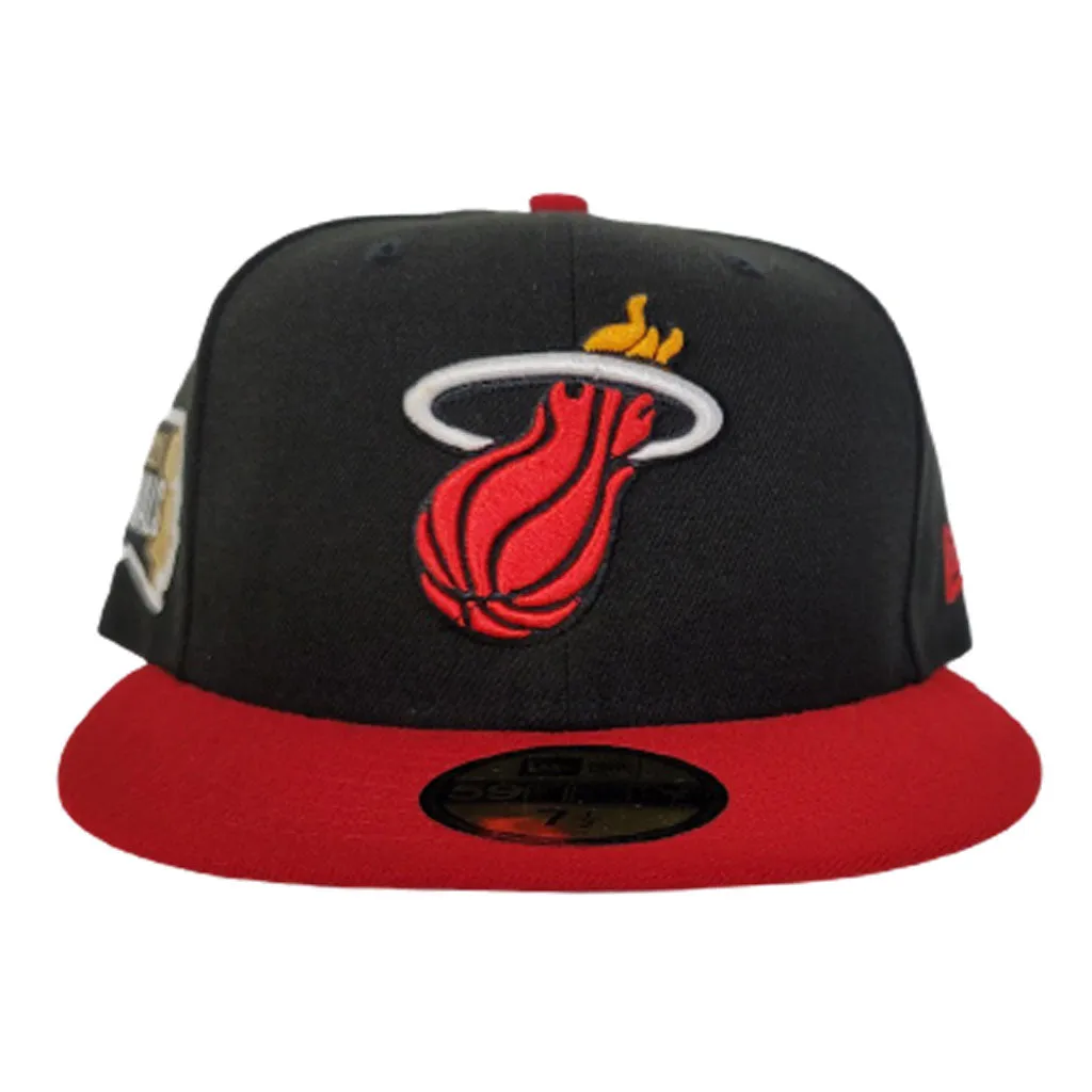 NEW ERA BLACK / RED 2TONE MIAMI HEAT NBA FINALS SIDE PATCH 59FIFTY FITTED