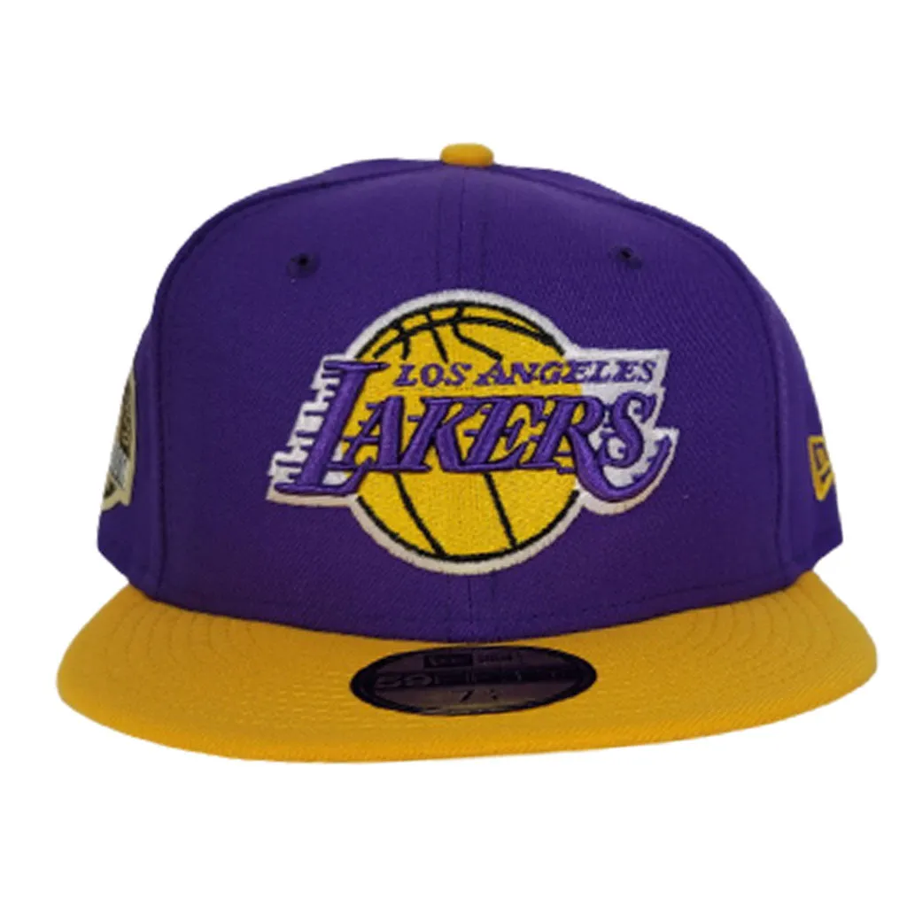 NEW ERA PURPLE / YELLOW 2TONE LOS ANGELES LAKERS NBA CHAMPIONS SIDE PATCH 59FIFTY FITTED