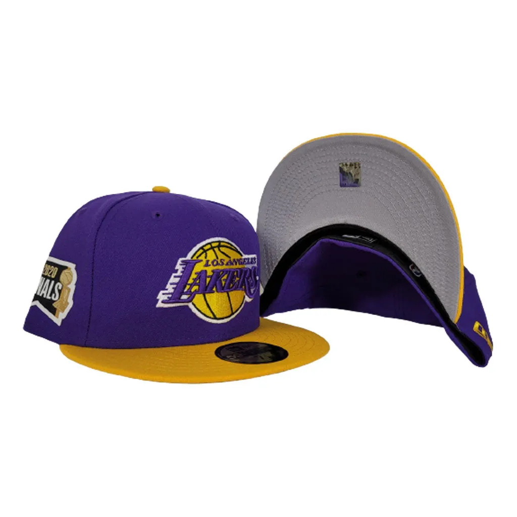 NEW ERA PURPLE / YELLOW 2TONE LOS ANGELES LAKERS NBA FINALS SIDE PATCH 59FIFTY FITTED