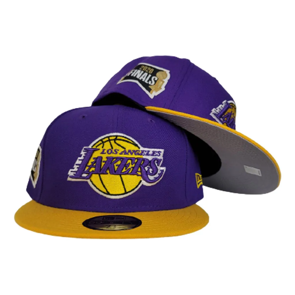 NEW ERA PURPLE / YELLOW 2TONE LOS ANGELES LAKERS NBA FINALS SIDE PATCH 59FIFTY FITTED