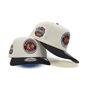 Off White Chicago Blackhawks Black Curved Brim Gray Bottom 2025 Winter Classic Side Patch New Era 9fifty A-Frame Snapback
