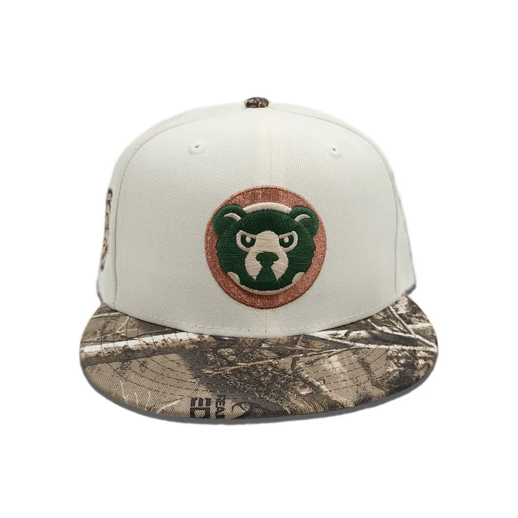 Off White Chicago Cubs Real Tree visor Gray Bottom A Century Wrigley Field Side Patch New Era 59Fifty Fitted