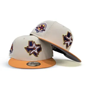 Off White Houston Astros Tango Orange Visor Gray Bottom 45th Anniversary Side Patch New Era 9Fifty Snapback