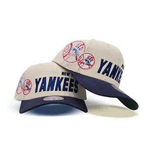 Off White New York Yankees Navy Blue Visor Green Bottom MLB Big Time Mitchell & Ness Pro Snapback