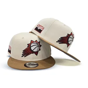 Off White Phoenix Suns Tan Visor Gray Bottom Flag Side Patch New Era 9Fifty Snapback