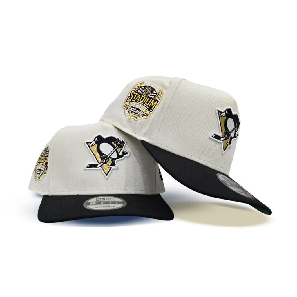 Off White Pittsburgh Penguin Black Curved Brim Green Bottom 2014 Stadium Series Side Patch New Era 9Forty A-Frame Snapback