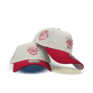Off White Toronto Blue Jays Red Curved Brim Pink Bottom 30th Season Side Patch New Era A-Frame 9Forty Snapback
