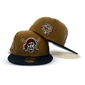 Old Gold Pittsburgh Pirates Black Corduroy Visor Gray Bottom 1994 All Star Game Side Patch New Era 59Fifty Fitted