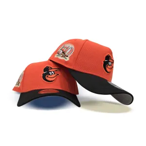 Orange Baltimore Orioles Black Curved Brim Gray Bottom 50th Anniversary Side Patch New Era A-Frame 9Forty Snapback