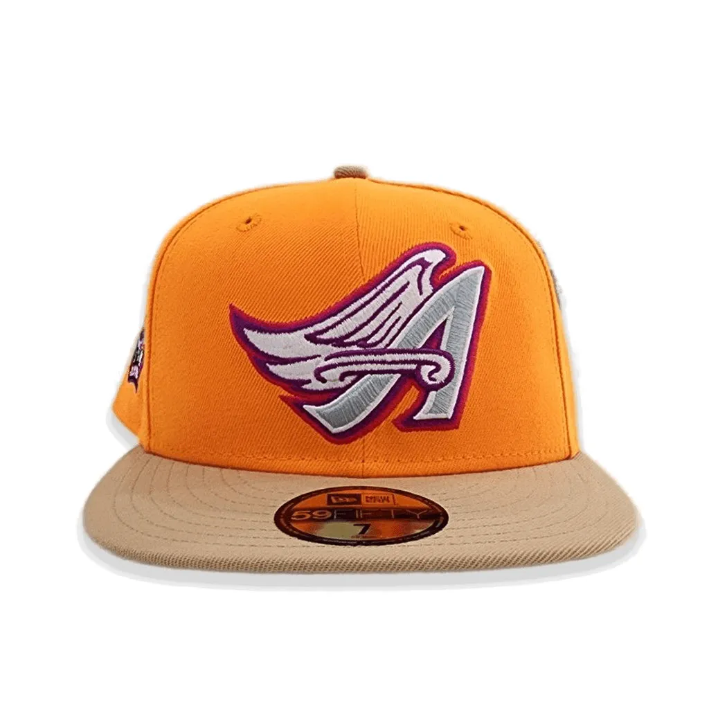 Orange Los Angeles Angels Camel Visor Gray Bottom 40th Season Side Patch New Era 59Fifty Fitted