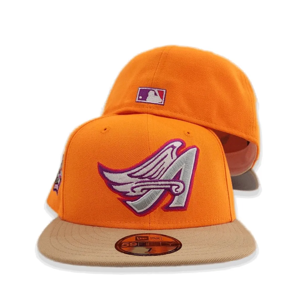 Orange Los Angeles Angels Camel Visor Gray Bottom 40th Season Side Patch New Era 59Fifty Fitted