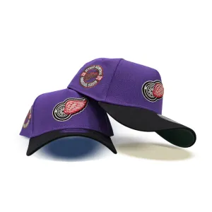 Purple Detroit Red Wings Black Curved Brim Green Bottom 1926 Inaugural Season Side Patch New Era A-Frame 9Forty Snapback