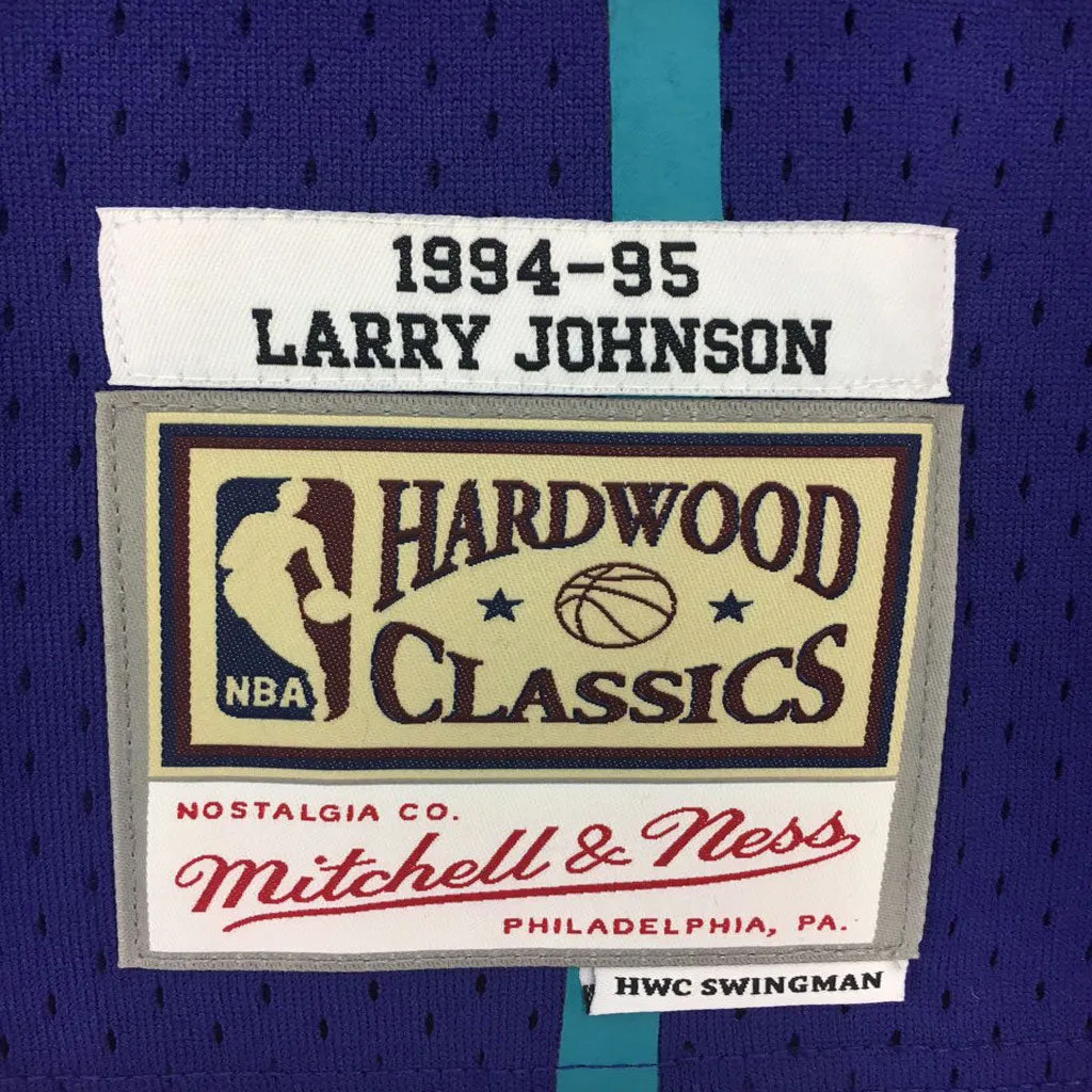 Purple Larry Johnson #2 Charlotte Hornets Mitchell & Ness Mesh NBA Jersey