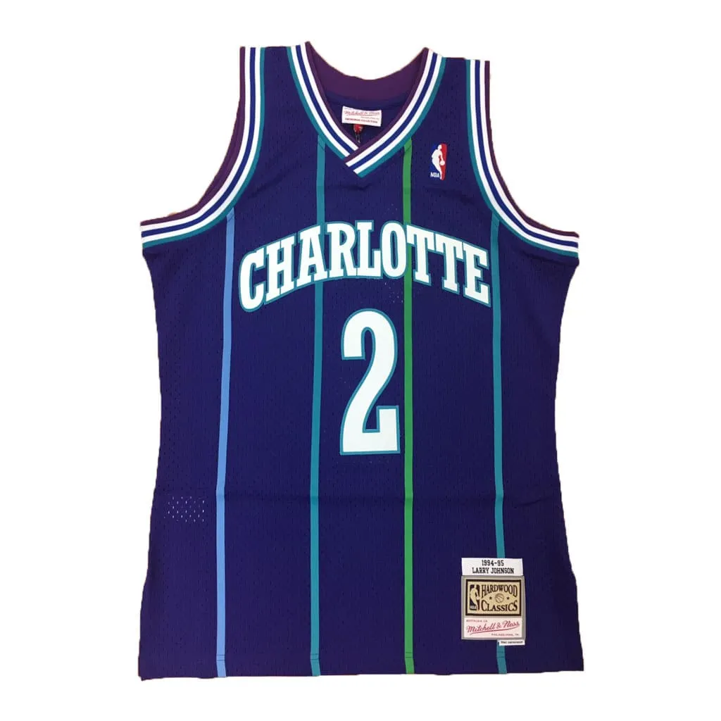Purple Larry Johnson #2 Charlotte Hornets Mitchell & Ness Mesh NBA Jersey