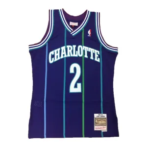 Purple Larry Johnson #2 Charlotte Hornets Mitchell & Ness Mesh NBA Jersey