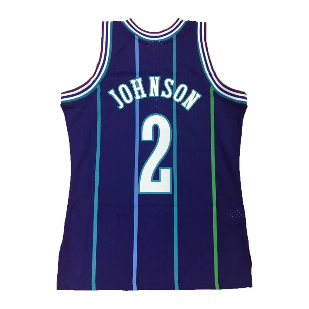 Purple Larry Johnson #2 Charlotte Hornets Mitchell & Ness Mesh NBA Jersey