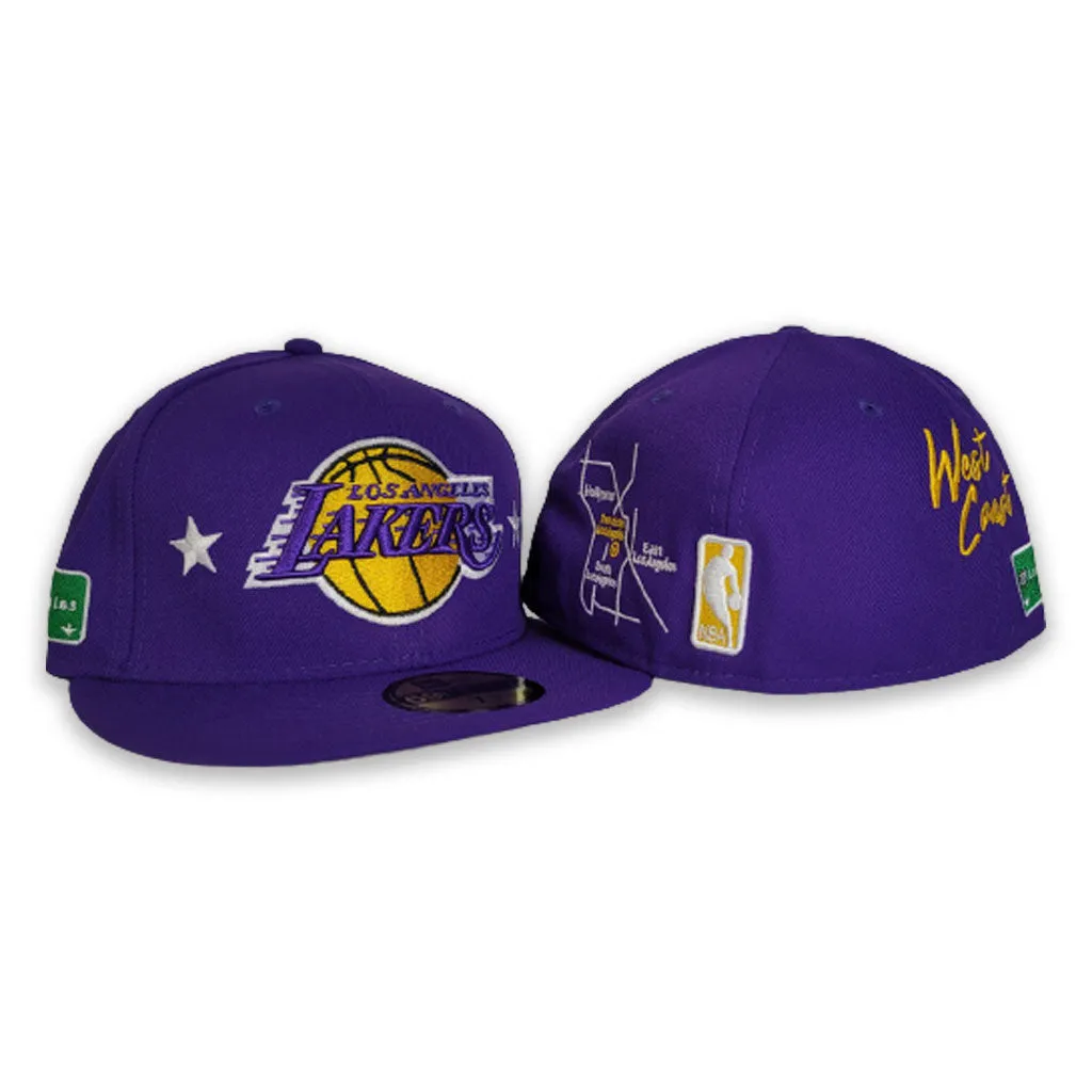 Purple Los Angeles Lakers Grey Bottom City Transit 59Fifty Fitted