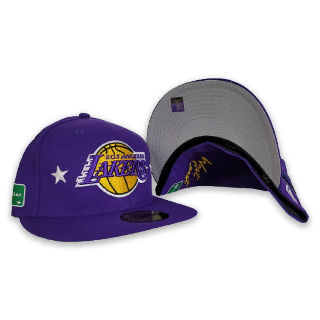 Purple Los Angeles Lakers Grey Bottom City Transit 59Fifty Fitted
