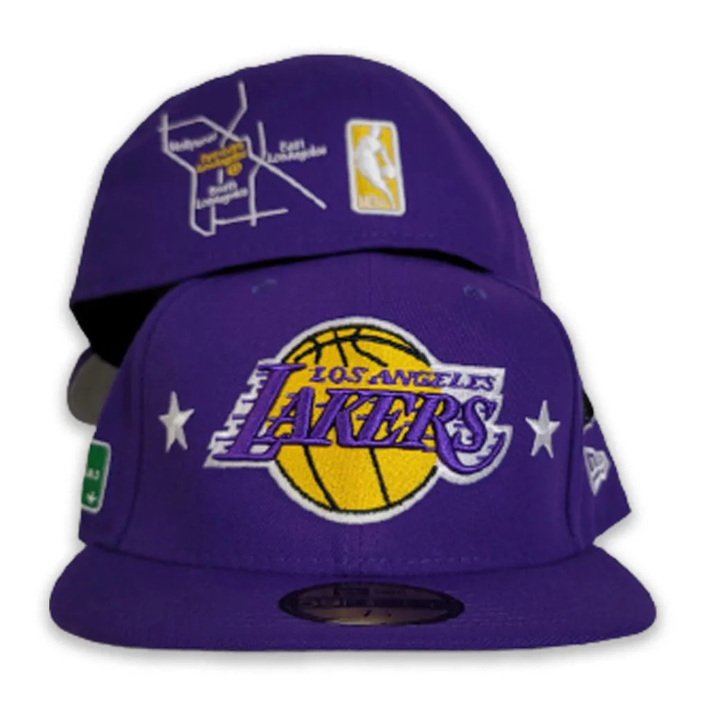 Purple Los Angeles Lakers Grey Bottom City Transit 59Fifty Fitted