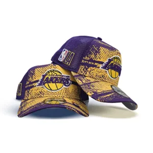 Purple Tip Off Los Angeles Lakers Curved Brim Gray Bottom NBA LA Side Patch New Era 9Forty Snapback