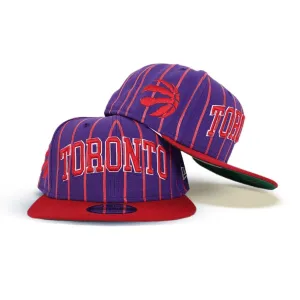 Purple Toronto Raptors Pinstripe Green Bottom New Era 9Fifty Snapback