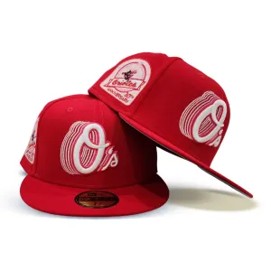 Red Baltimore Orioles Gray Bottom 30th Anniversary Side Patch New Era 59Fifty Fitted
