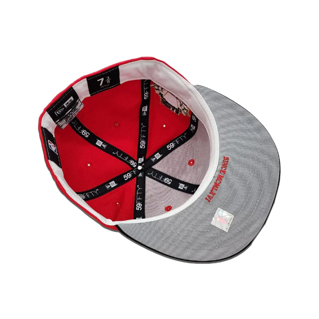 Red Chicago Bulls Black Visor Gray Bottom Gameday Gold Pop Stars Side Patch New Era 59Fifty Fitted
