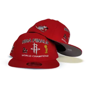 Red NBA Finals 2X World Champions Houston Rockets New Era 9Fifty Snapback