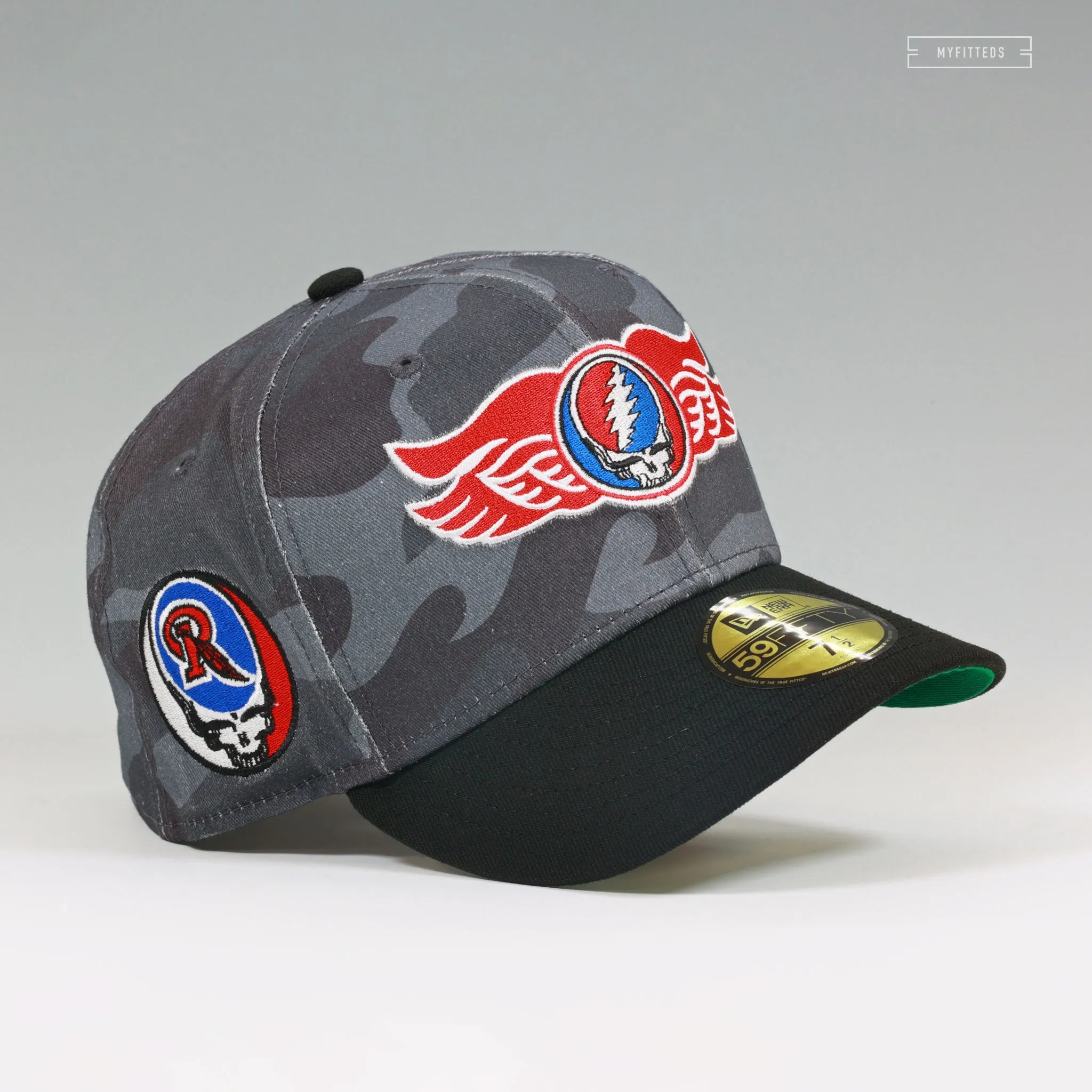 ROCHESTER RED WINGS X GRATEFUL DEAD THEME NIGHT GRUNGE CAMO NEW ERA FITTED CAP