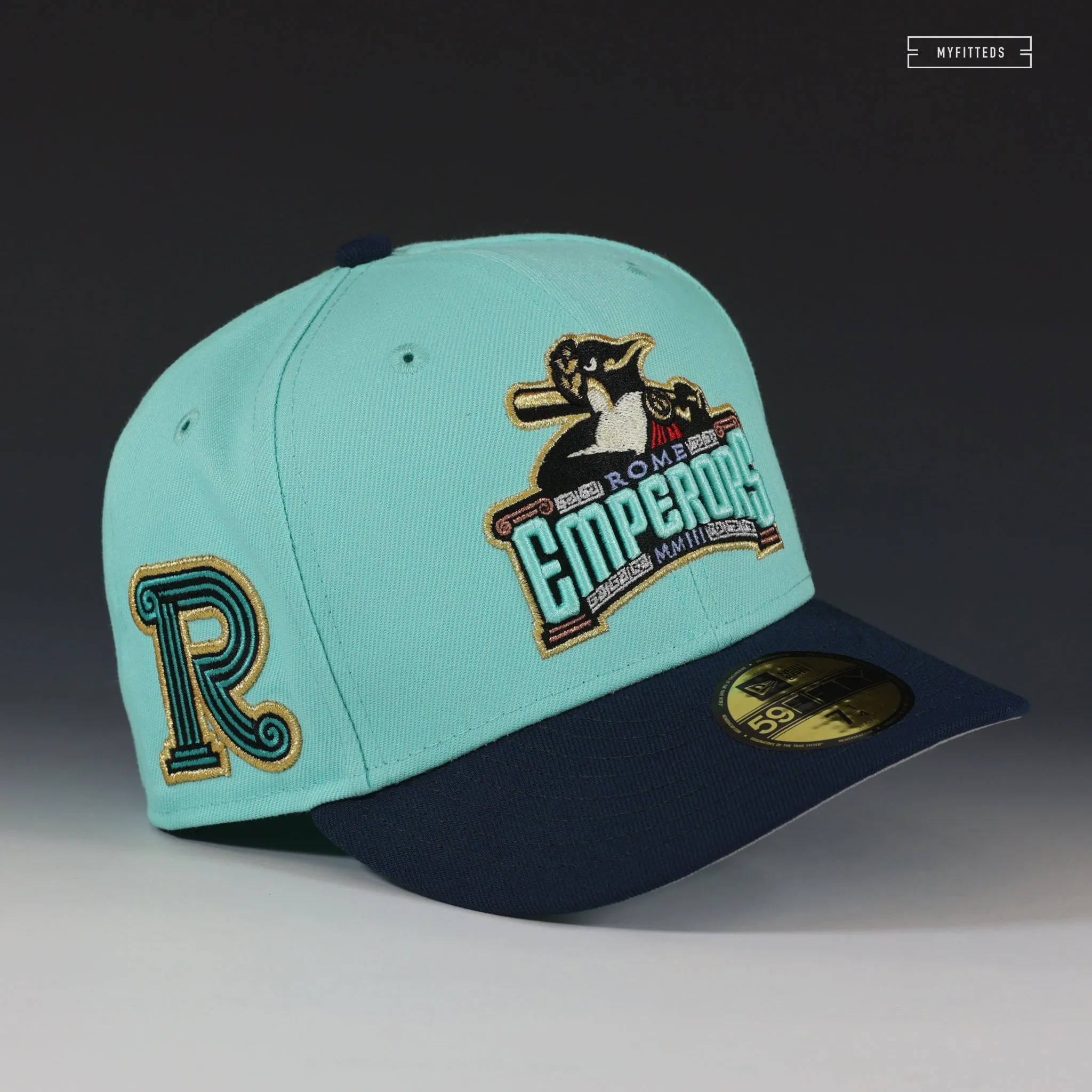 ROME EMPERORS FOREVER REIGN SEAGLASS NIGHTSHADE NEW ERA FITTED CAP