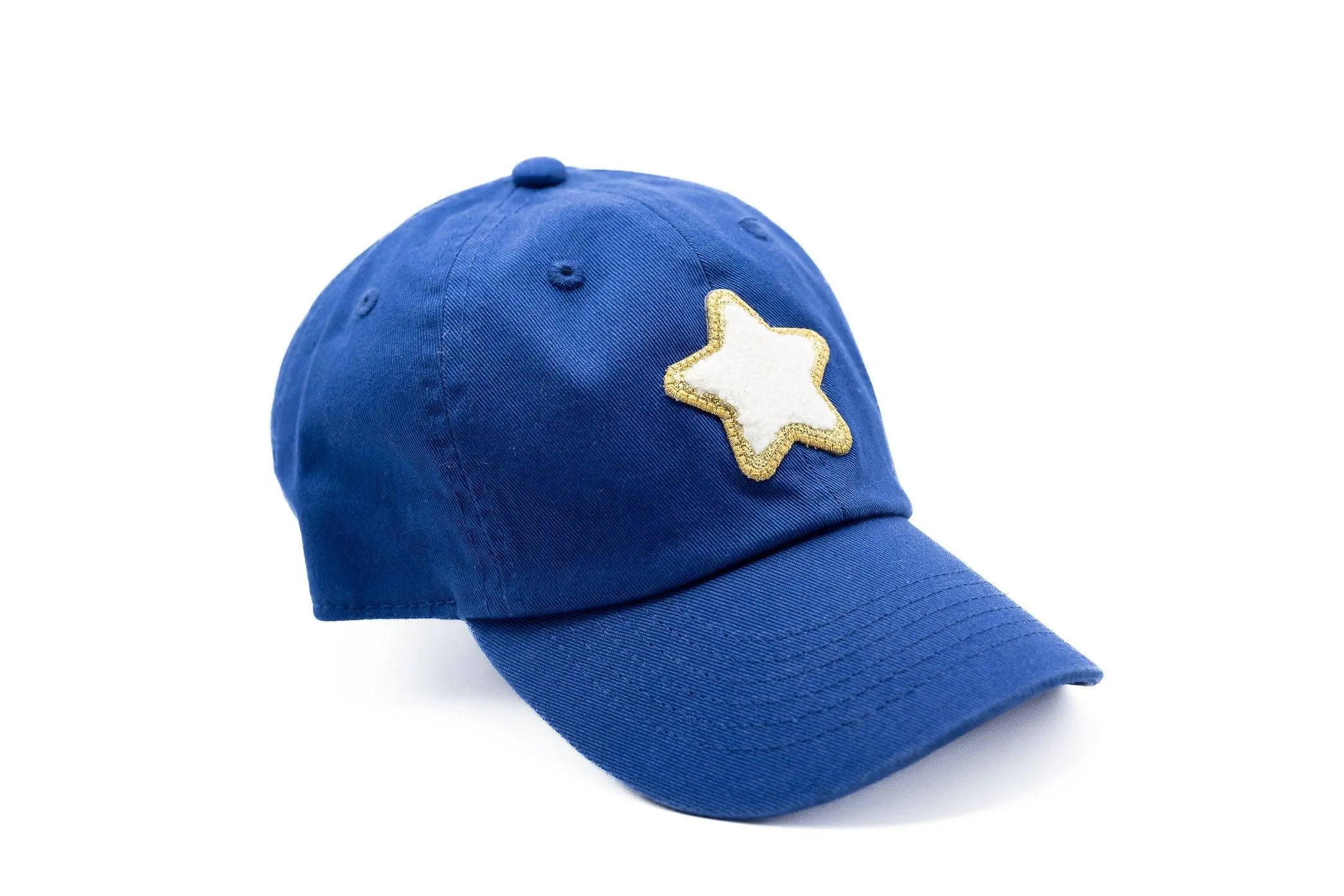 Royal Blue Glitter Gold Terry Star Hat