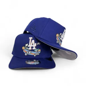 Royal Blue Los Angeles Dodgers Curved Brim Gray Bottom Cartoon Pack New Era 9Fifty A-Frame Snapback