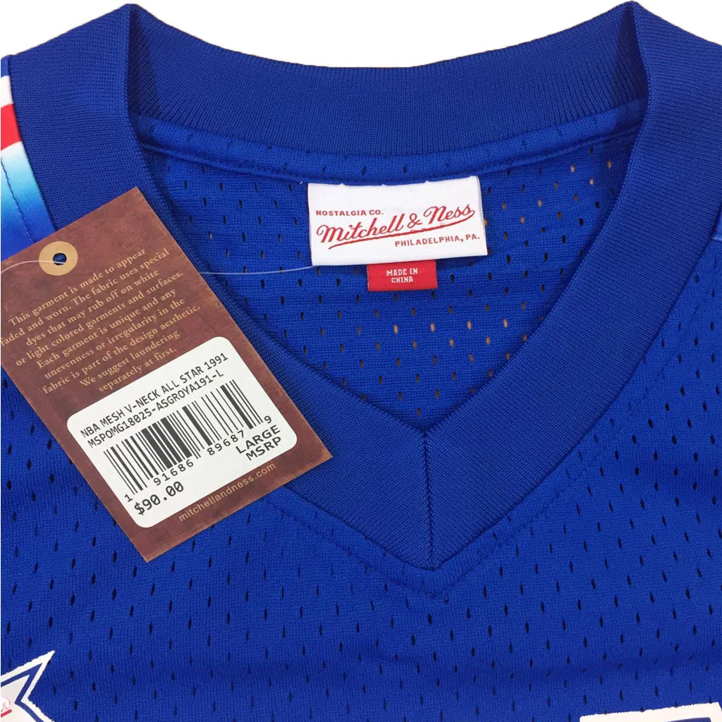 Royal Blue NBA All Star Mitchell & Ness 1991 Mesh V-Neck Jersey